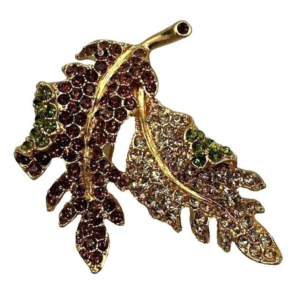 Vintage 2007 KJL Kenneth Jay Lane Leaf Brooch